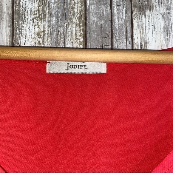 Jodifl Oversized Pink Wide Sleeve Tie Bottom Blouse - Picture 6 of 6